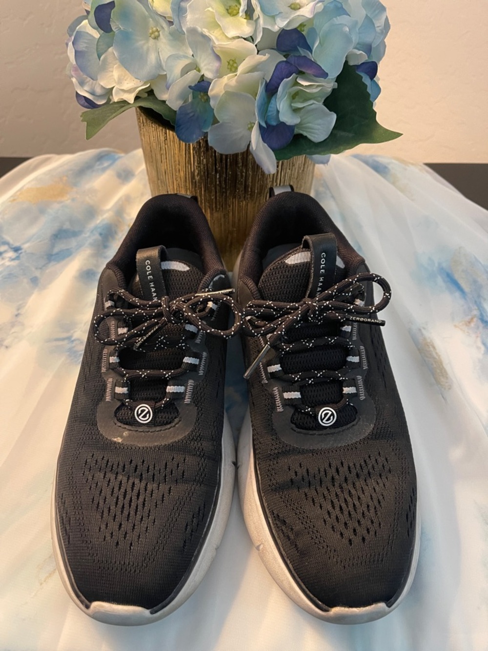 Cole Haan Black and Silver Mesh Athletic Sneakers